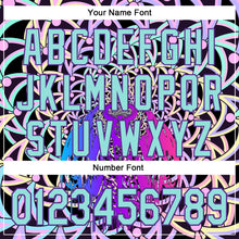 Загрузить изображение в средство просмотра галереи, Custom Purple Ice Blue 3D Pattern Design Trippy Magic Mushrooms Devil Authentic Baseball Jersey