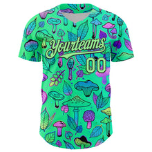 Загрузить изображение в средство просмотра галереи, Custom Green Pea Green-Black 3D Pattern Design Trippy Magic Mushrooms Plant Authentic Baseball Jersey