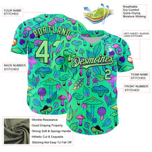 Загрузить изображение в средство просмотра галереи, Custom Green Pea Green-Black 3D Pattern Design Trippy Magic Mushrooms Plant Authentic Baseball Jersey