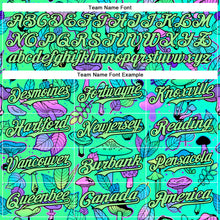 Загрузить изображение в средство просмотра галереи, Custom Green Pea Green-Black 3D Pattern Design Trippy Magic Mushrooms Plant Authentic Baseball Jersey