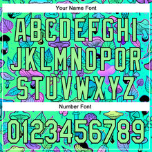 Загрузить изображение в средство просмотра галереи, Custom Green Pea Green-Black 3D Pattern Design Trippy Magic Mushrooms Plant Authentic Baseball Jersey