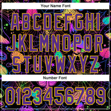 Загрузить изображение в средство просмотра галереи, Custom Black Purple-Yellow 3D Pattern Design Trippy Magic Mushrooms Spider Web Authentic Baseball Jersey