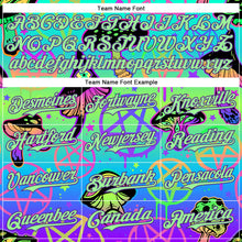 Загрузить изображение в средство просмотра галереи, Custom Blue Pea Green-Purple 3D Pattern Design Trippy Magic Mushrooms Pentacle Authentic Baseball Jersey