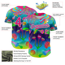 Загрузить изображение в средство просмотра галереи, Custom Blue Hot Pink-Ice Blue 3D Pattern Design Trippy Psychedelic Magic Mushrooms Authentic Baseball Jersey