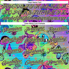 Загрузить изображение в средство просмотра галереи, Custom Purple Neon Green 3D Pattern Design Trippy Magic Mushrooms Alien Authentic Baseball Jersey