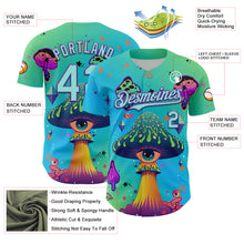Load image into Gallery viewer, Custom Blue Ice Blue-Purple 3D Pattern Design Trippy Psychedelic Magic Mushrooms Authentic Baseball Jersey