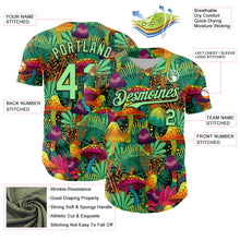 Загрузить изображение в средство просмотра галереи, Custom Green Pea Green-Black 3D Pattern Design Trippy Magic Mushrooms Plant Authentic Baseball Jersey