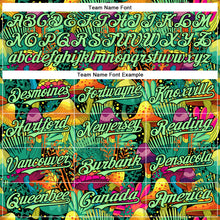 Загрузить изображение в средство просмотра галереи, Custom Green Pea Green-Black 3D Pattern Design Trippy Magic Mushrooms Plant Authentic Baseball Jersey