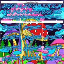 Загрузить изображение в средство просмотра галереи, Custom Navy Lakes Blue-Purple 3D Pattern Design Trippy Psychedelic Magic Mushrooms Authentic Baseball Jersey