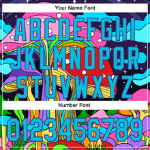 Загрузить изображение в средство просмотра галереи, Custom Navy Lakes Blue-Purple 3D Pattern Design Trippy Psychedelic Magic Mushrooms Authentic Baseball Jersey