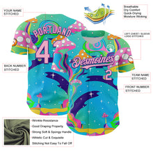 Загрузить изображение в средство просмотра галереи, Custom Navy Light Pink-Purple 3D Pattern Design Trippy Psychedelic Magic Mushrooms Authentic Baseball Jersey