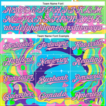 Загрузить изображение в средство просмотра галереи, Custom Navy Light Pink-Purple 3D Pattern Design Trippy Psychedelic Magic Mushrooms Authentic Baseball Jersey