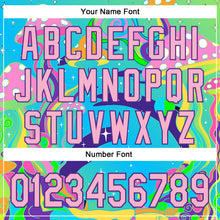 Загрузить изображение в средство просмотра галереи, Custom Navy Light Pink-Purple 3D Pattern Design Trippy Psychedelic Magic Mushrooms Authentic Baseball Jersey