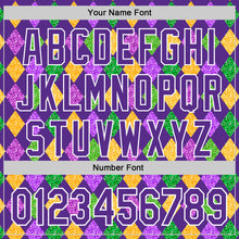 Загрузить изображение в средство просмотра галереи, Custom Purple White 3D Pattern Design Mardi Gras Shrove Tuesday Authentic Baseball Jersey