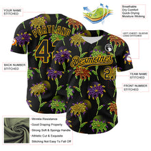 Загрузить изображение в средство просмотра галереи, Custom Black Gold 3D Pattern Design Mardi Gras Shrove Tuesday Authentic Baseball Jersey