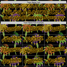 Загрузить изображение в средство просмотра галереи, Custom Black Gold 3D Pattern Design Mardi Gras Shrove Tuesday Authentic Baseball Jersey