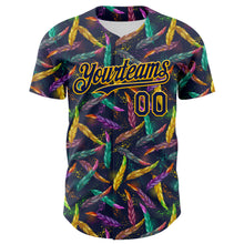 Загрузить изображение в средство просмотра галереи, Custom Navy Gold 3D Pattern Design Mardi Gras Shrove Tuesday Authentic Baseball Jersey