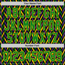 Загрузить изображение в средство просмотра галереи, Custom Black Grass Green-Yellow 3D Pattern Design Mardi Gras Shrove Tuesday Authentic Baseball Jersey