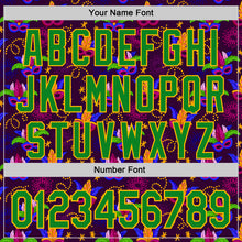 Загрузить изображение в средство просмотра галереи, Custom Purple Grass Green-Gold 3D Pattern Design Mardi Gras Shrove Tuesday Authentic Baseball Jersey