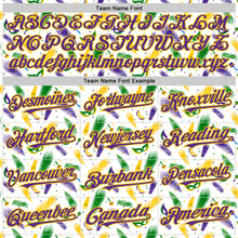Загрузить изображение в средство просмотра галереи, Custom White Purple-Yellow 3D Pattern Design Mardi Gras Shrove Tuesday Authentic Baseball Jersey