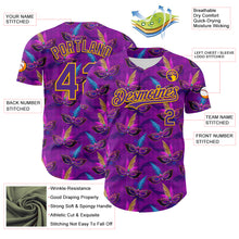 Загрузить изображение в средство просмотра галереи, Custom Purple Gold 3D Pattern Design Mardi Gras Shrove Tuesday Authentic Baseball Jersey