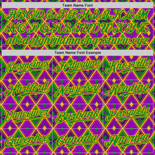 Загрузить изображение в средство просмотра галереи, Custom Purple Grass Green-Gold 3D Pattern Design Mardi Gras Shrove Tuesday Authentic Baseball Jersey