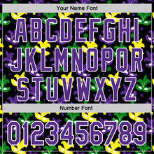 Загрузить изображение в средство просмотра галереи, Custom Black Purple-White 3D Pattern Design Mardi Gras Shrove Tuesday Authentic Baseball Jersey