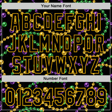 Загрузить изображение в средство просмотра галереи, Custom Black Gold 3D Pattern Design Mardi Gras Shrove Tuesday Authentic Baseball Jersey