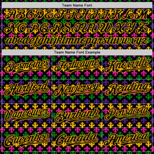 Загрузить изображение в средство просмотра галереи, Custom Black Gold 3D Pattern Design Mardi Gras Shrove Tuesday Authentic Baseball Jersey