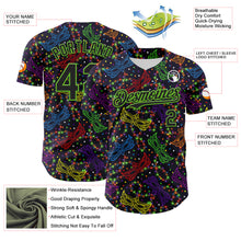 Загрузить изображение в средство просмотра галереи, Custom Purple Black-Aurora Green 3D Pattern Design Mardi Gras Shrove Tuesday Authentic Baseball Jersey