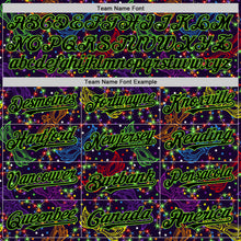 Загрузить изображение в средство просмотра галереи, Custom Purple Black-Aurora Green 3D Pattern Design Mardi Gras Shrove Tuesday Authentic Baseball Jersey