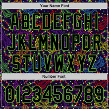 Загрузить изображение в средство просмотра галереи, Custom Purple Black-Aurora Green 3D Pattern Design Mardi Gras Shrove Tuesday Authentic Baseball Jersey