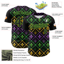 Загрузить изображение в средство просмотра галереи, Custom Black Aurora Green 3D Pattern Design Mardi Gras Shrove Tuesday Authentic Baseball Jersey