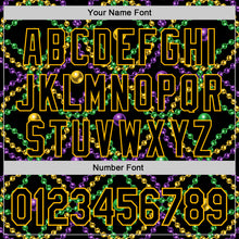 Загрузить изображение в средство просмотра галереи, Custom Black Gold 3D Pattern Design Mardi Gras Shrove Tuesday Authentic Baseball Jersey