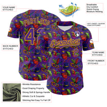 Загрузить изображение в средство просмотра галереи, Custom Purple Gold 3D Pattern Design Mardi Gras Shrove Tuesday Authentic Baseball Jersey