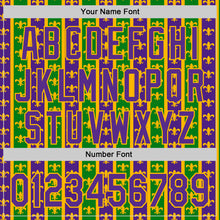 Загрузить изображение в средство просмотра галереи, Custom Green Purple-Gold 3D Pattern Design Mardi Gras Shrove Tuesday Authentic Baseball Jersey
