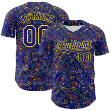 Загрузить изображение в средство просмотра галереи, Custom Dark Purple Light Yellow 3D Pattern Design Mardi Gras Shrove Tuesday Authentic Baseball Jersey