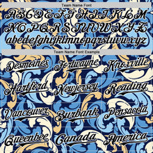 Загрузить изображение в средство просмотра галереи, Custom Navy Black-White 3D Pattern Design Burner Costumes Floral Grunge Authentic Baseball Jersey