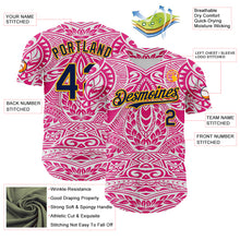 Загрузить изображение в средство просмотра галереи, Custom Hot Pink Navy-Gold 3D Pattern Design Burner Costumes Ethnic Floral Authentic Baseball Jersey