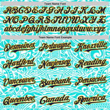 Загрузить изображение в средство просмотра галереи, Custom Ice Blue Navy-Gold 3D Pattern Design Burner Costumes Tribal Tattoo Authentic Baseball Jersey