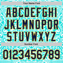 Загрузить изображение в средство просмотра галереи, Custom Ice Blue Navy-Gold 3D Pattern Design Burner Costumes Tribal Tattoo Authentic Baseball Jersey