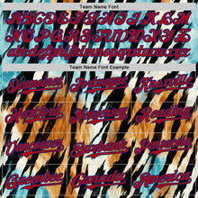 Load image into Gallery viewer, Custom Black Red-Royal 3D Pattern Design Burner Costumes Zebra Print Authentic Baseball Jersey