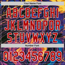 Загрузить изображение в средство просмотра галереи, Custom Purple Red-White 3D Pattern Design Burner Costumes Lava Authentic Baseball Jersey