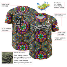 Загрузить изображение в средство просмотра галереи, Custom Green Black-White 3D Pattern Design Burner Costumes Geometric Shape Authentic Baseball Jersey