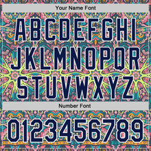 Load image into Gallery viewer, Custom Green Navy-White 3D Pattern Design Burner Costumes Psychedelic Authentic Baseball Jersey