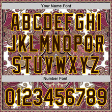 Charger l'image dans la galerie, Custom White Brown Red-Yellow 3D Pattern Design Burner Costumes Exotic Authentic Baseball Jersey