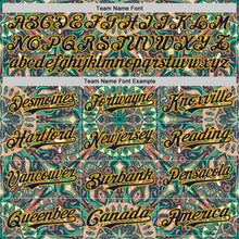 Загрузить изображение в средство просмотра галереи, Custom Green Navy-Gold 3D Pattern Design Burner Costumes Psychedelic Authentic Baseball Jersey