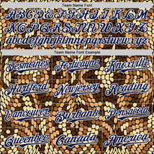Загрузить изображение в средство просмотра галереи, Custom Brown Navy-White 3D Pattern Design Burner Costumes Snake Print Authentic Baseball Jersey