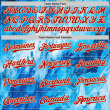 Загрузить изображение в средство просмотра галереи, Custom Sky Blue Red-Cream 3D Pattern Design Burner Costumes Paisley Bandana Authentic Baseball Jersey