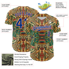 Загрузить изображение в средство просмотра галереи, Custom Green Royal White-Orange 3D Pattern Design Burner Costumes Exotic Authentic Baseball Jersey